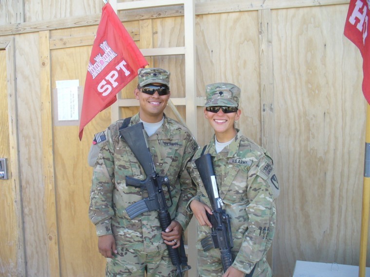 Young couple serving together in Afghanistan
